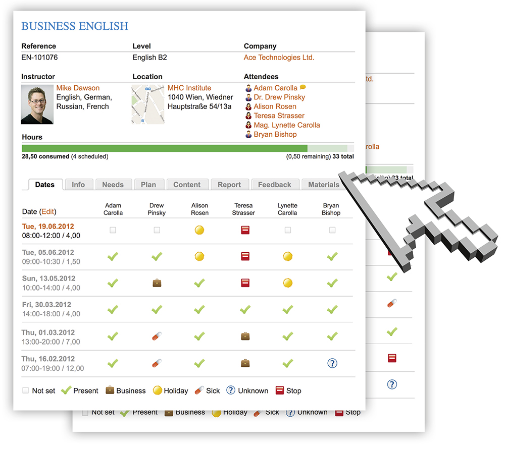 Online-Kursdatenbank